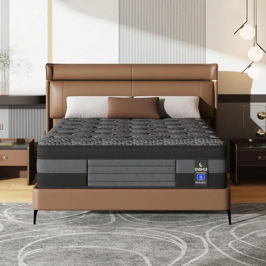 12/14 Inch Hybrid Mattress In A Box, Medium Firm Supportive Memory Foam & Pocket Springs For Comfortable, Breathable & Pressure-