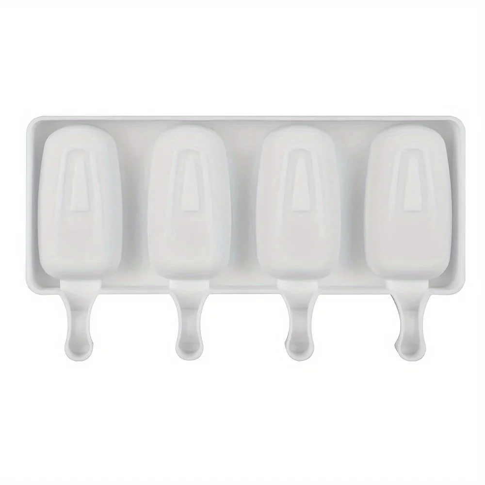 Силиконовые формы для мороженого «Веселая еда», состоящие из 2 предметов с деревянными палочками — 4 полости, бессвинцовый прибор для изготовления льда и тортов для лакомств своими руками