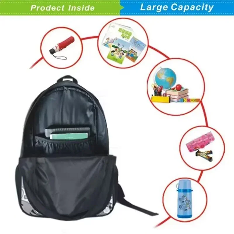 Skibidi-Large Capacity School Bag Set para meninos e meninas, mochilas higiênicas, bolsa de ombro, lápis, pupil, melhor presente, 3pcs