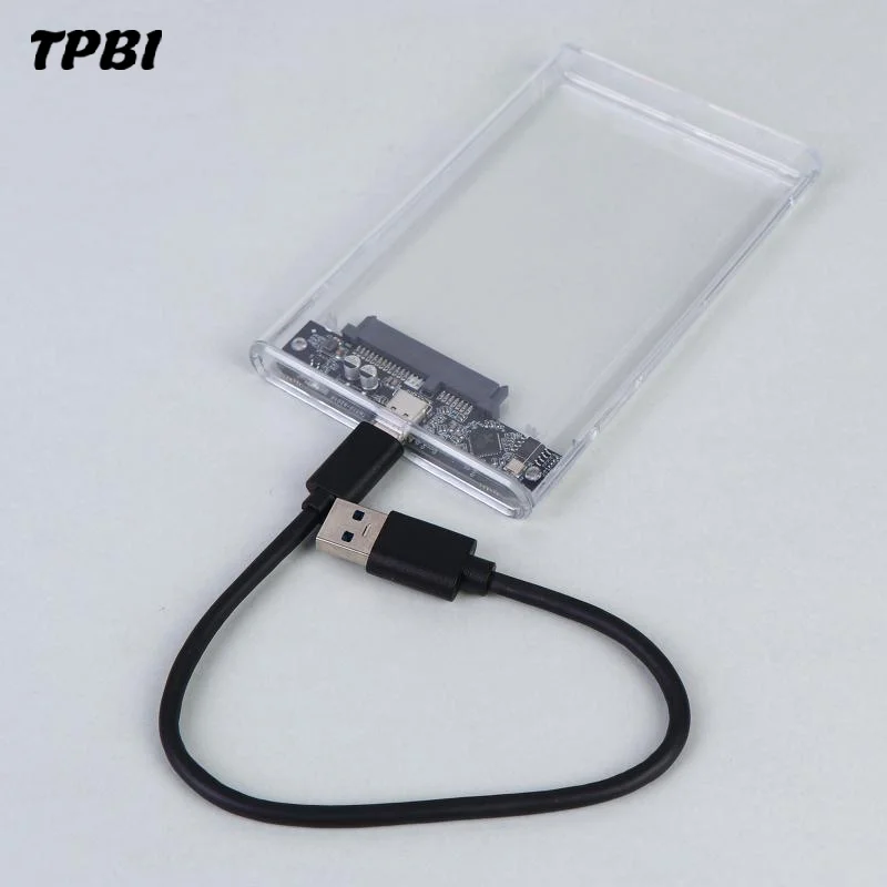 Transparent HDD Enclosure 2.5 Inch SATA To USB 3.0 External Hard Drive Case For SSD HDD Portable Storage Adapter Accessory