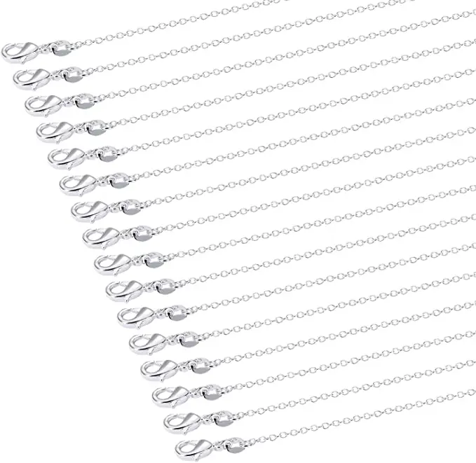 30PCS Street all-match 925 Sterling Silver 1MM fine chains necklace for women men jewelry set fashion party wedding gifts