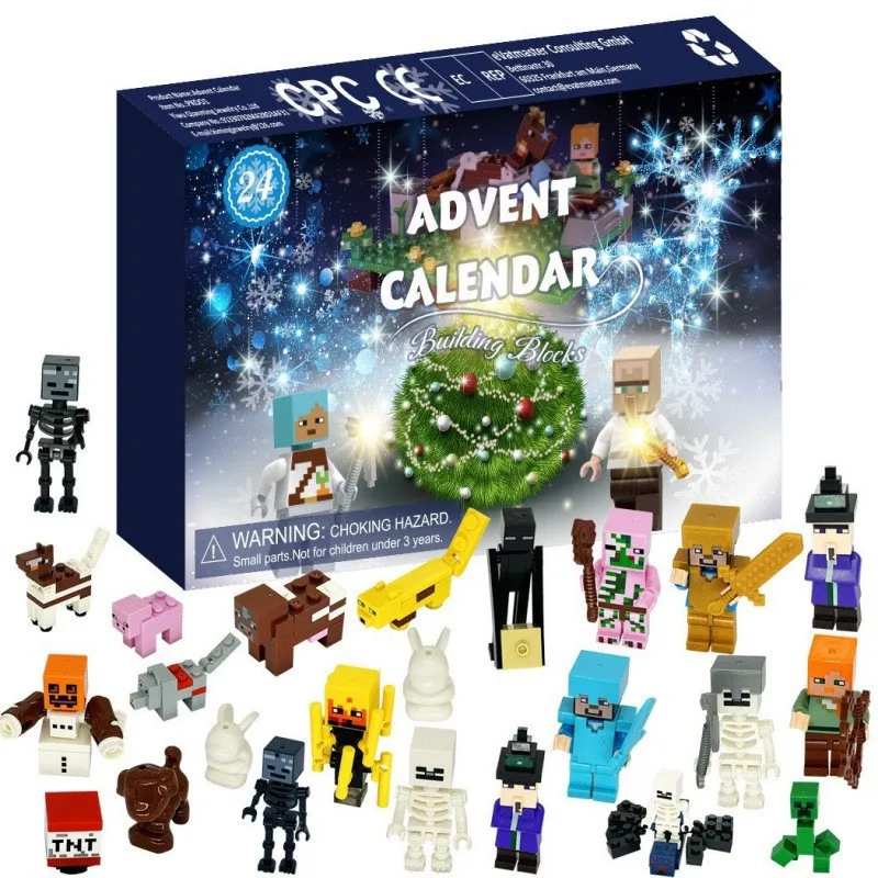 Blind Box Drawing Fun Christmas Trendy Play Cartoon My World Pixel Robot 24 Doll Gifts