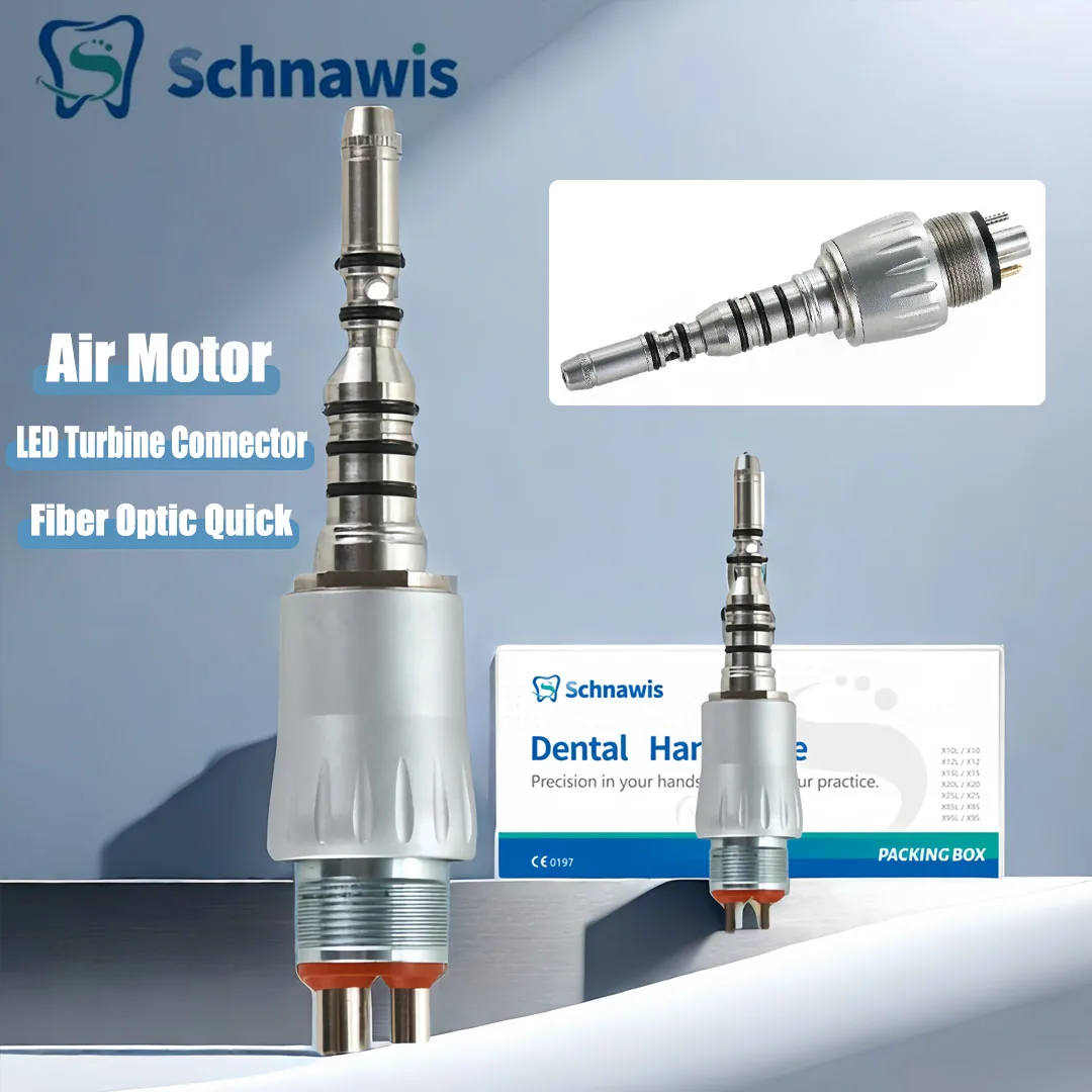 

Schnawis Dental Fiber Optic Quick Coupling LED Turbine Connector Dentistry Inner Water Air Motor Slow Speed Handpiece Parts