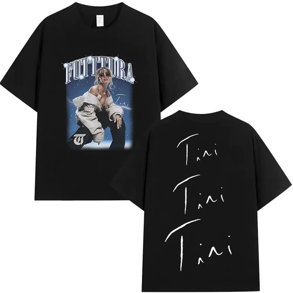 Camiseta con diseño del nuevo álbum de TINI STOESSEL Futura 2026 Tour, camiseta unisex de moda estilo Harajuku, camiseta de algodón de manga corta estilo streetwear