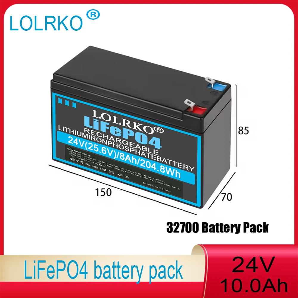 24V LiFePO4 Battery 10Ah, for DIY Electronics, LED Lighting, and Camping ，Deep Cycle Battery Pack