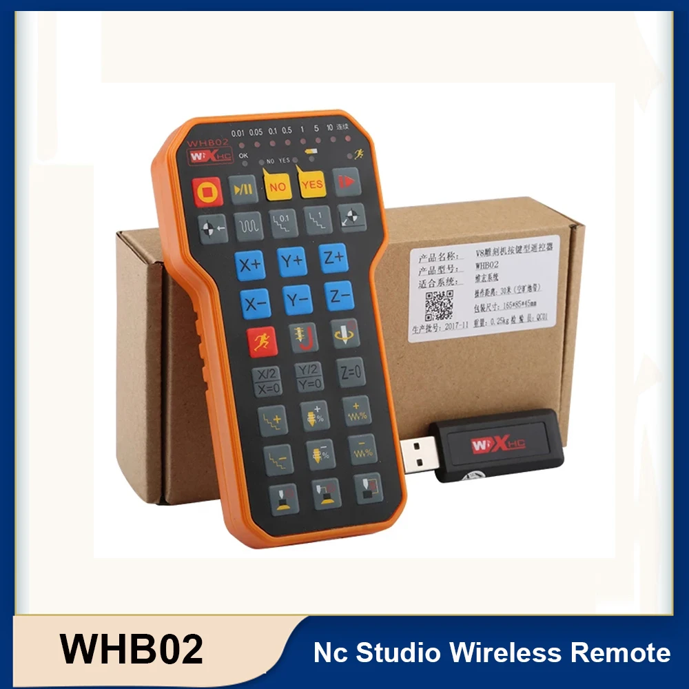 Ncstudio bezprzewodowy pilot zdalnego uchwyt kontrolkowy NC Studio USB DSP maszyna do grawerowania frezowanie CNC XHC WHB02 uchwyt