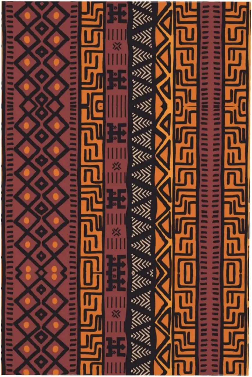 African Mud Tribal Tablecloth for Rectangle Table Decor Reusable Waterproof Tablecloth Kitchen Dining Wedding Party Decorations