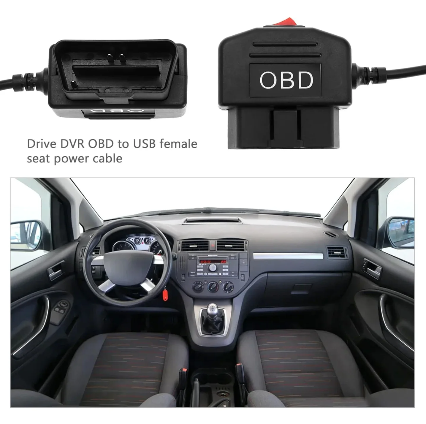 كابل طاقة شاحن Obd إلى النوع C لكاميرا داش سيارة DVR 24h وقوف السيارات اكسسوارات السيارات حماية البطارية #5