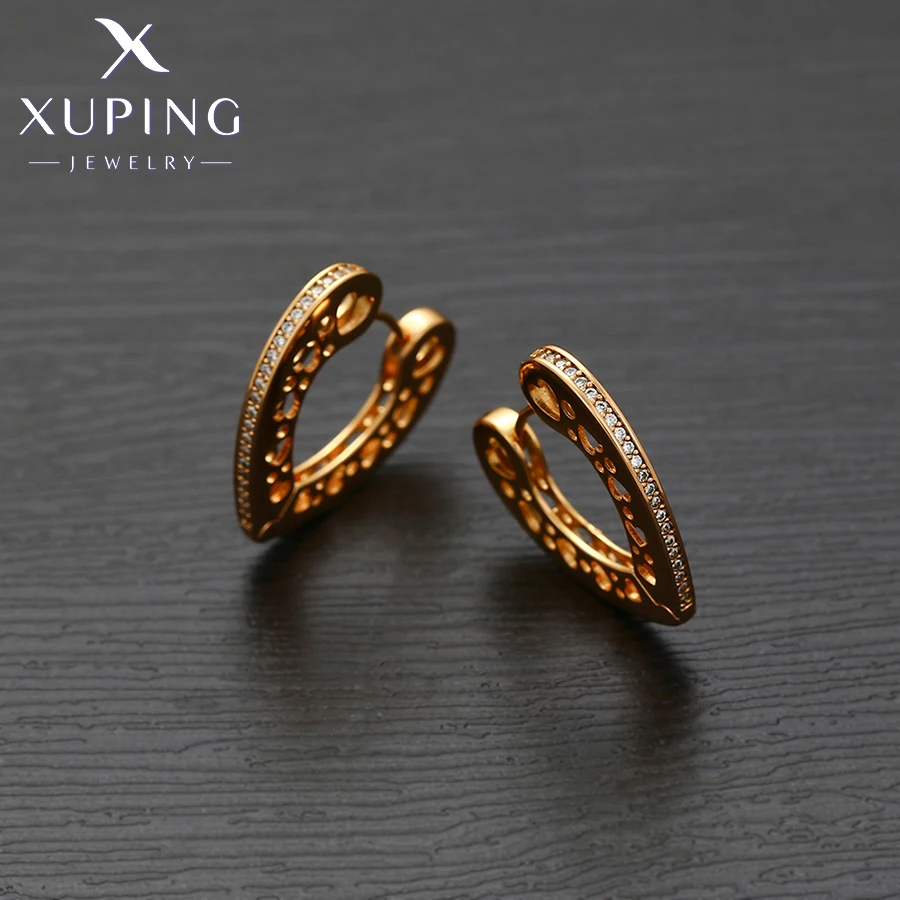 Xuping Jewelry Fashion Heart Shape Gold Color Earring for Women Gift X000011788