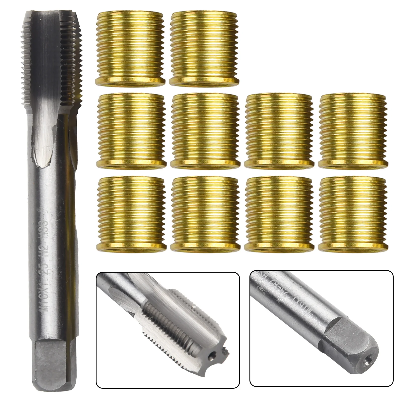 

Professional Thread Repair Tool Set M14X1 25 Inserts and M16X1 25 Tap Stainless Steel for Engine and Diesel Applications