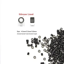 1000 Pcs 4.5mm*2.5mm*3mm Silicone MicroRing/Link/Bead Hair Extensions Tools 7 Colors Optional