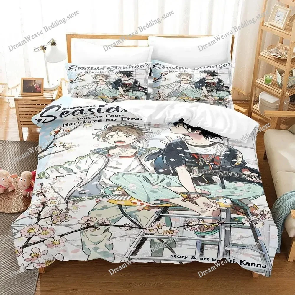 Seaside Stranger Bedding Set Single Twin Full Queen King Size Bed Set Adult Kid Bedroom Duvet Cover Sets 3D Anime Bed Sheet Set9