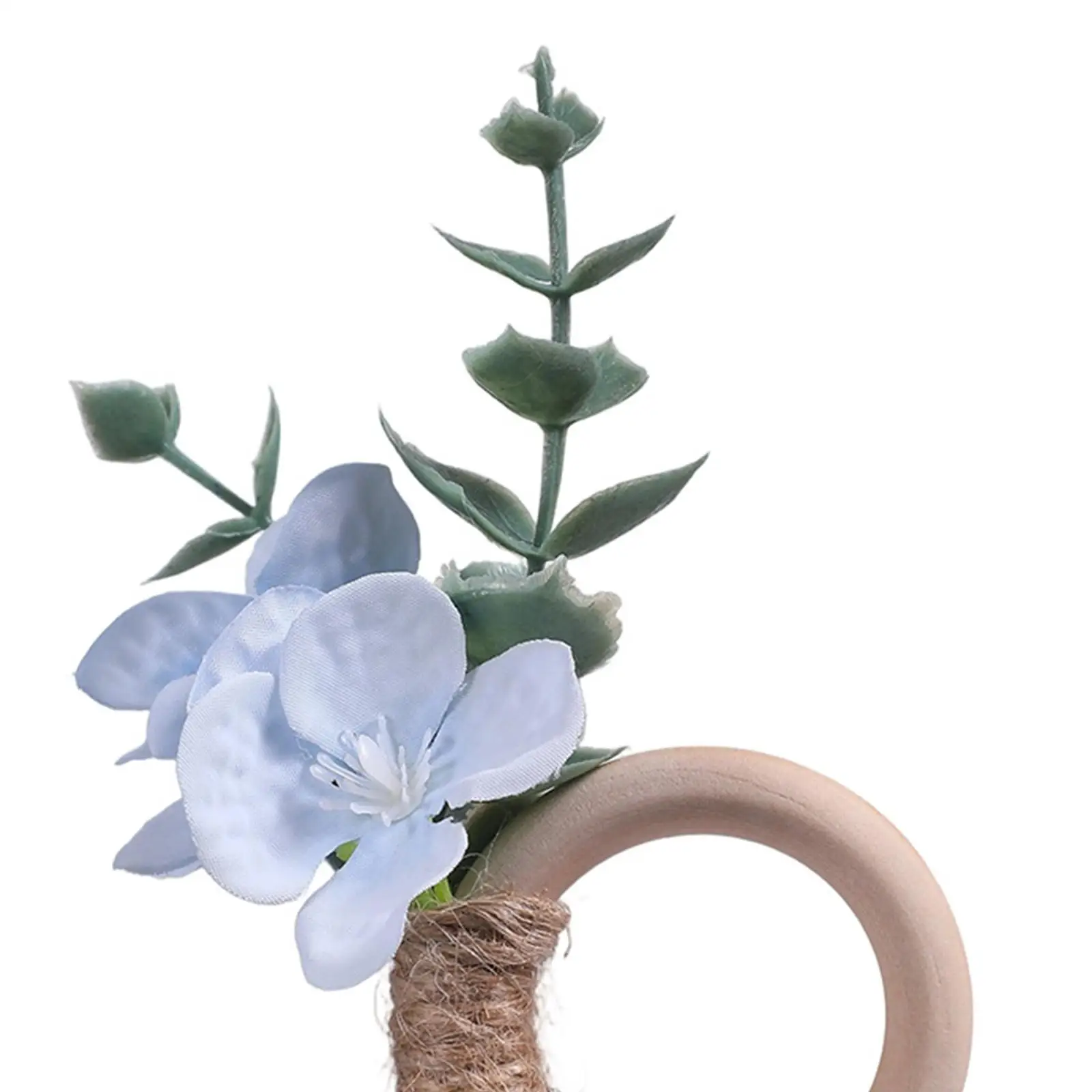 6 Pieces Serviette Buckles Silk Flower Napkin Rings Wooden Napkin Rings Decorative Decor Event for Kitchen Cafe Anniversary