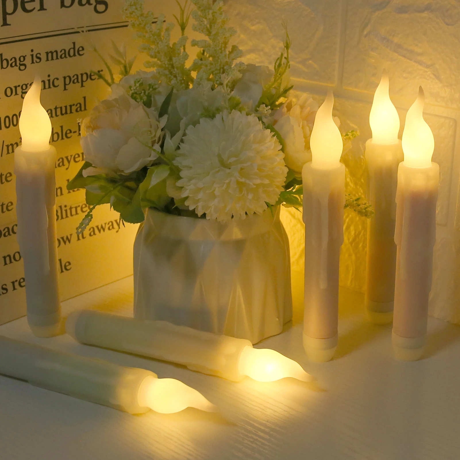16.5 سنتيمتر LED تفتق شمعة أضواء عديمة اللهب بطارية تعمل نافذة الشموع لعيد الميلاد الزفاف الكنائس حفلة عيد ميلاد ديكور