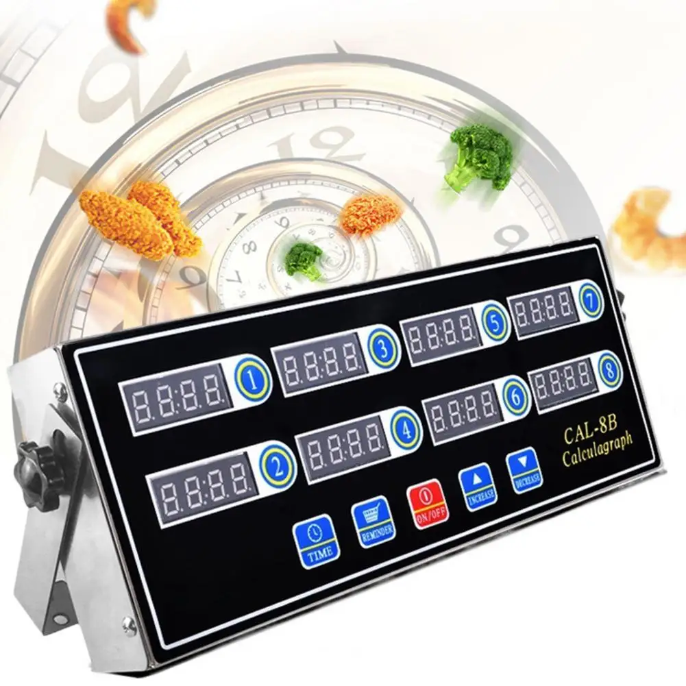 

Digital Kitchen Timer Stainless Steel Kitchen Timer with Digital Countdown 8-channel Led Display Professional Calculagraph