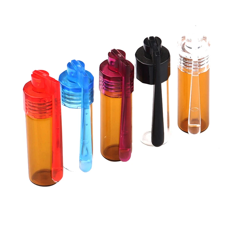 Portable Pill Storage Glass Round Bottle Sealed Waterproof Pill Case Random Color