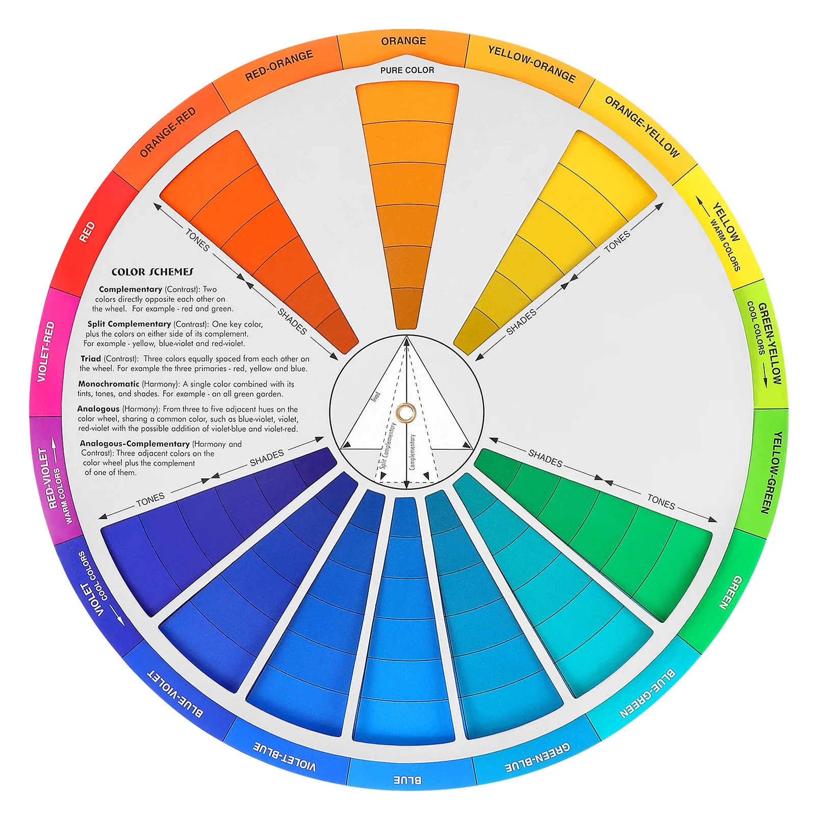 

Color Wheel for Painting Drawing Small Rotatable Guide Standard Color Learning Card Creative Visual Tool for