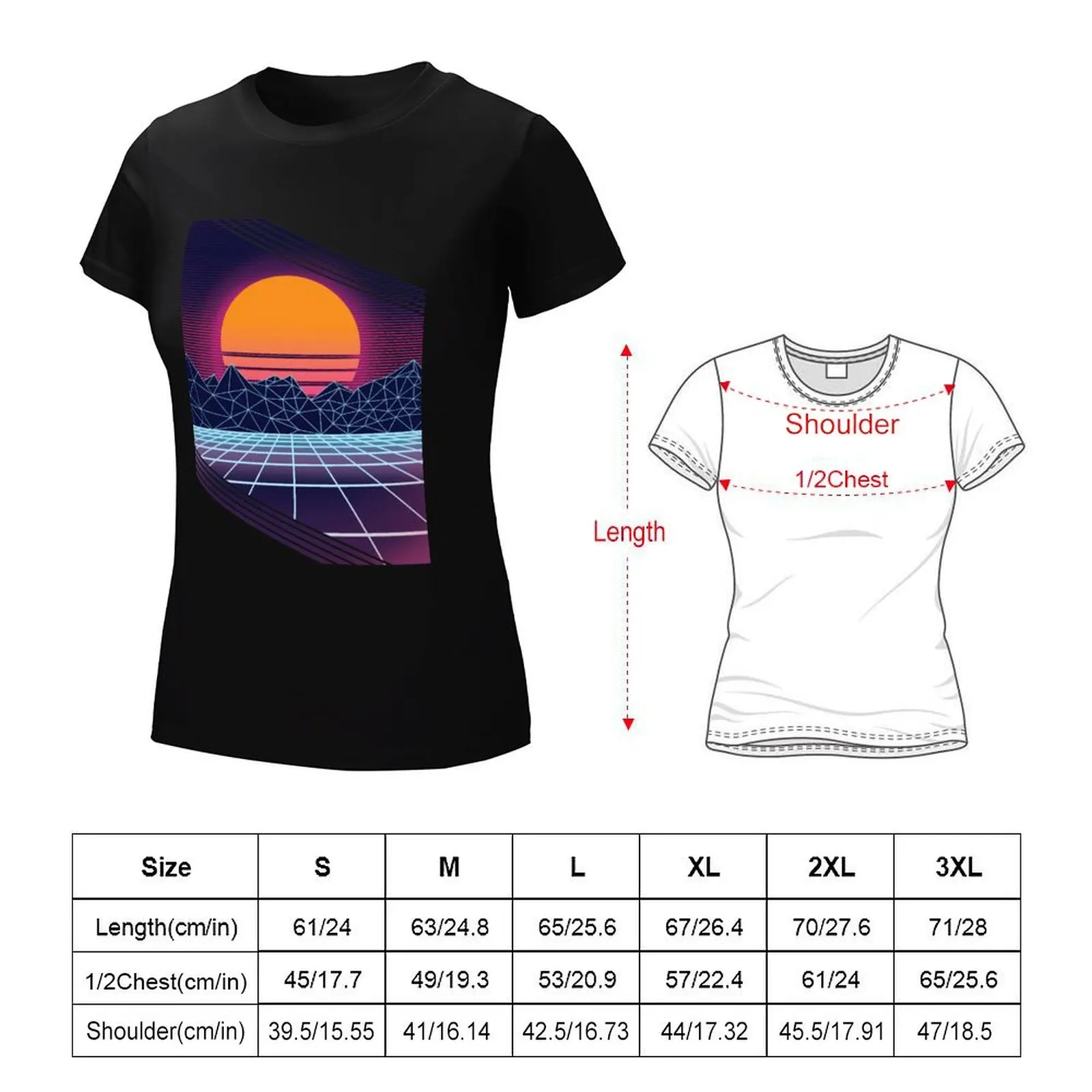 Outrun Sunset T-Shirt Aesthetic clothing summer top hippie clothes Womens graphic t shirts