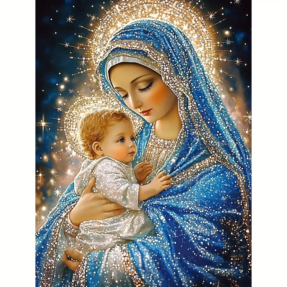 

500/1000pcs Adult Jigsaw Puzzle , Virgin Mary Holding Baby Jesus Puzzles for Gameroom Bedroom Livingroom Gift Challenging Game