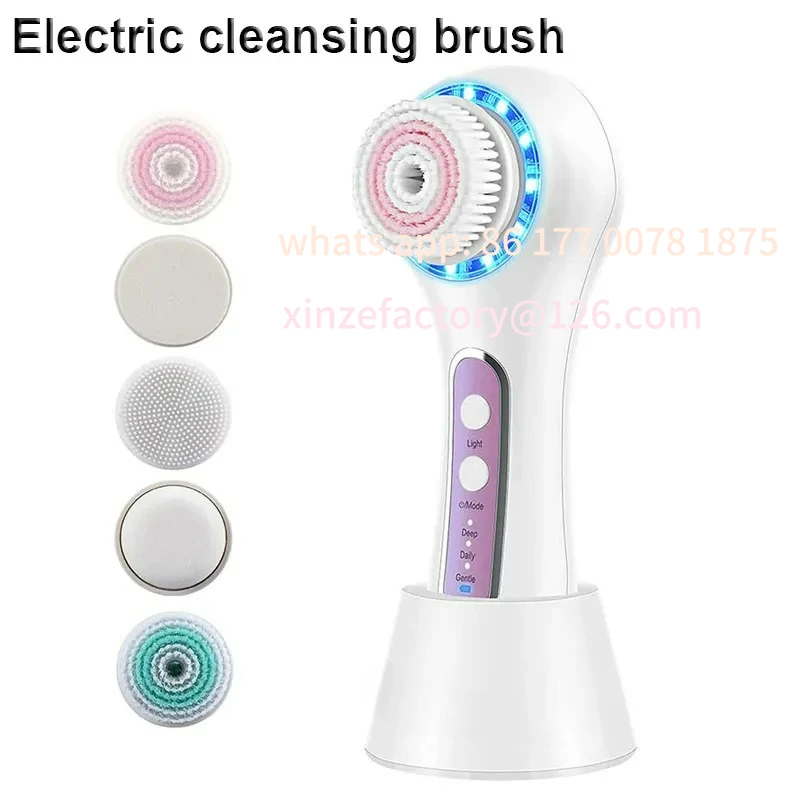 

Настраиваемая электрическая щетка-скрабер для лица с 5 насадками для глубокого очищения и массажа кожи