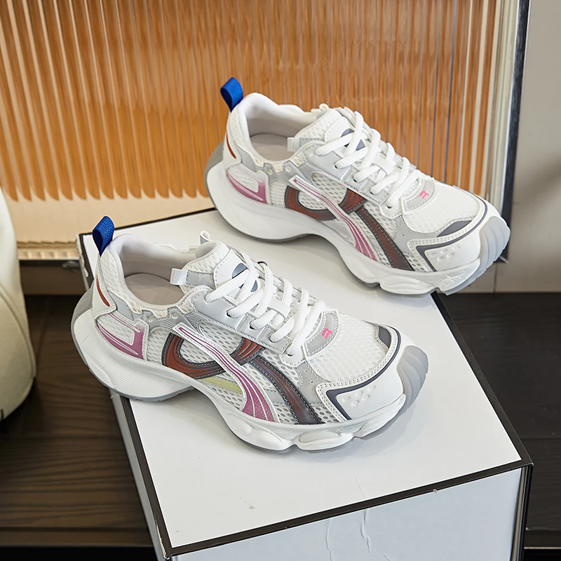 AIYUQI Women's Sneakers 2025 Summer New Women's Mesh Shoes Breathable Outdoor Flat Casual Sneakers Women