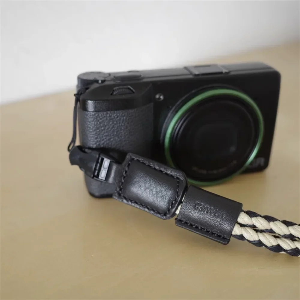 Adjustable Camera Wrist Strap String Woven Cowhide Hand Rope Digital Original Design for SLR DSLR Camera Holders