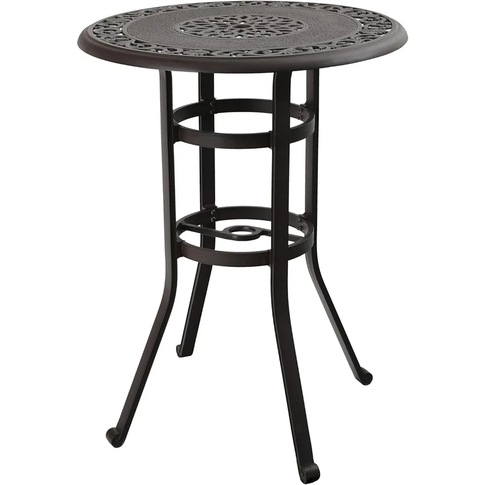 

32" Cast Aluminum Patio Bar Table, 41" Height High Top Outdoor Table, Pub Height Bistro Round Table for Paito Lawn Garden