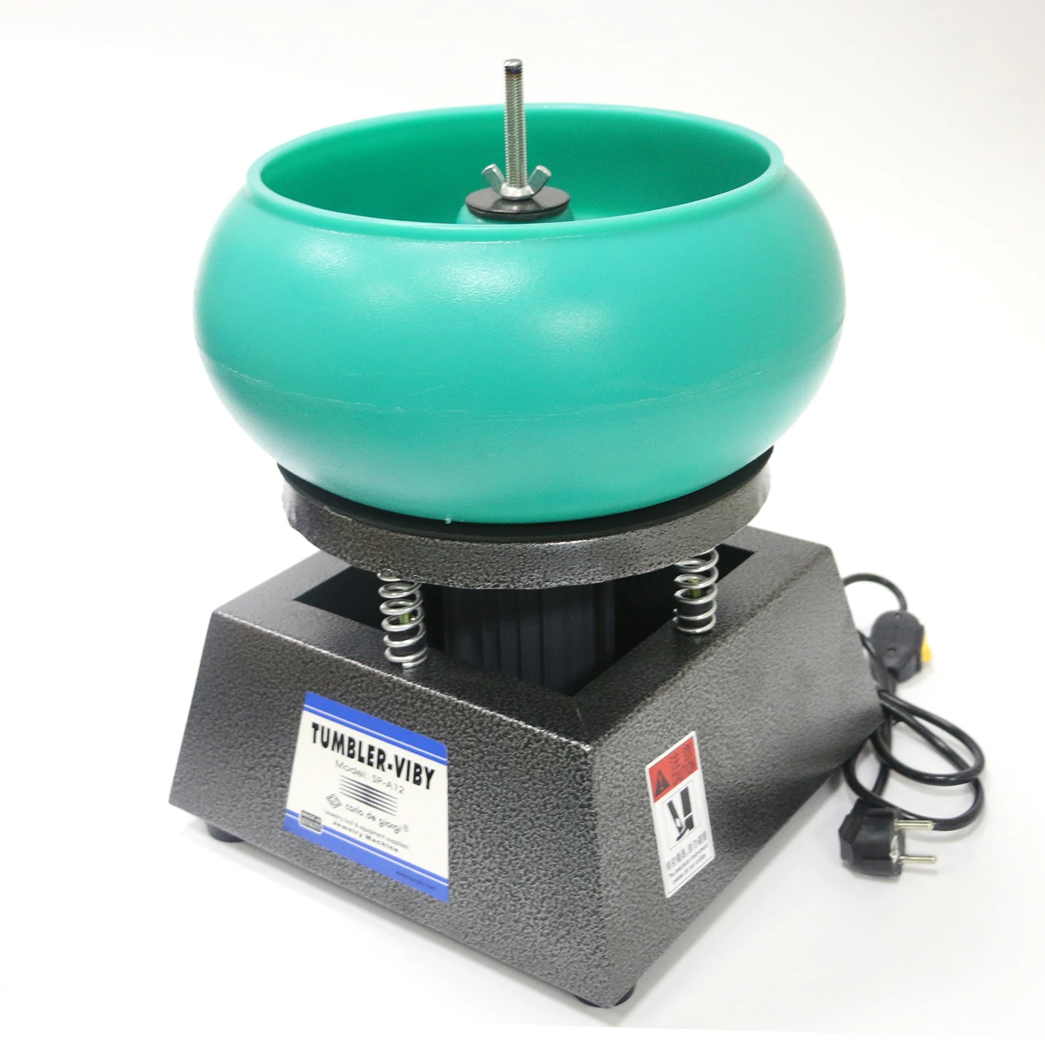 Kinway KW-13 17-Inch Large Metal Vibration Barrel Jewelry Polisher Edge Burr Surface Cleaning Vibratory Tumbler Machine