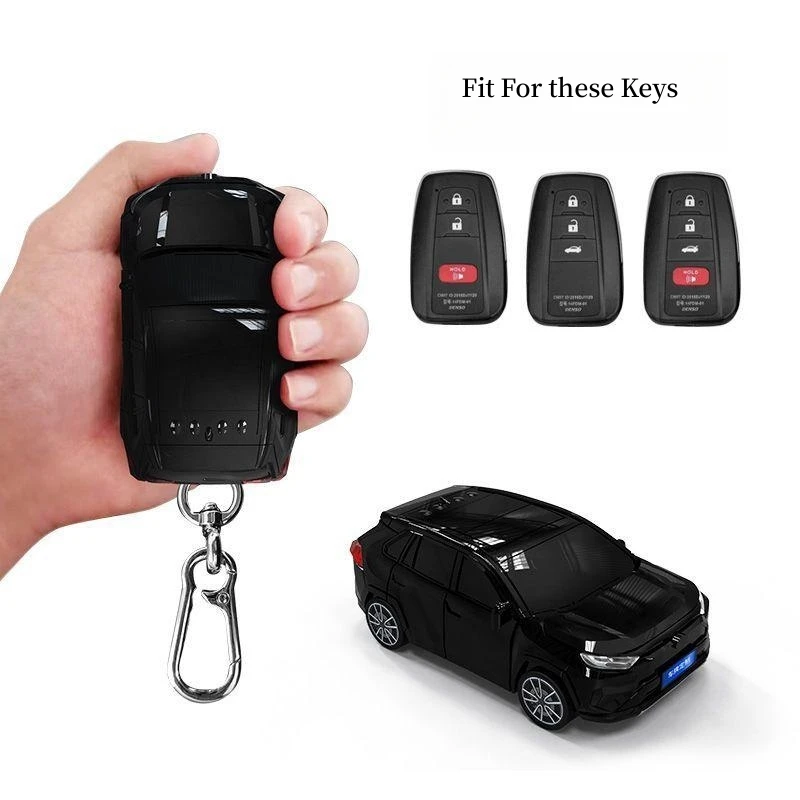 For Toyota RAV4 Key Cover Car Model Key Protective Case Creative Personalized Gift Car Key Pack Buckle Accessories Key Cover