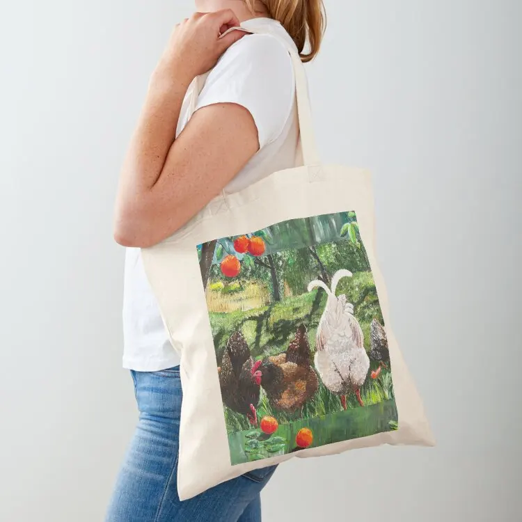 

Chickens at the Creek Tote Bag tote canvas woman Shopper men's