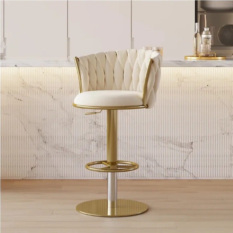 مقاعد للبار فاخرة قابلة للتعديل، ناعمة للاسترخاء، حلاق محترف، مقاعد بار مريحة، أثاث جمالي هزاز Sillas فريد من نوعه