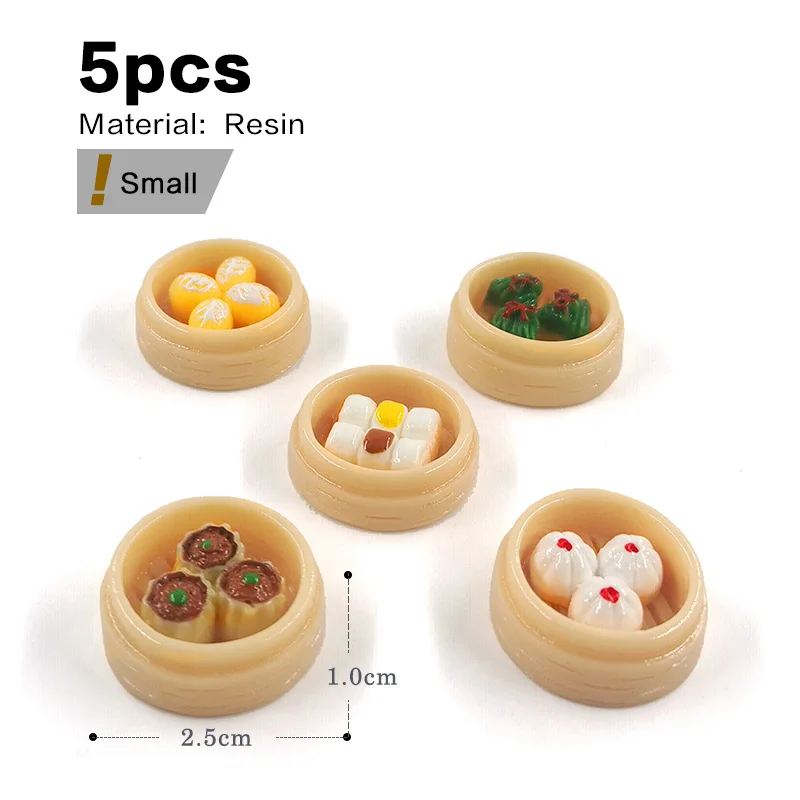 Simulated Chinese Steamed Food Bun Dim Sum Miniature Figurine Dollhouse Decoration Kitchen Room Ornament Desk DIY Accessories