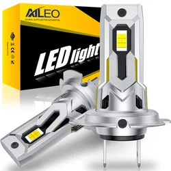 AILEO 2Pcs H7 LED Car Headlight H11 H8 9005 HB3 HB4 H4 HI/LO Beam 120W High Power Turbo Fan 6000K 30000LM CSP Mini Nonpolarit