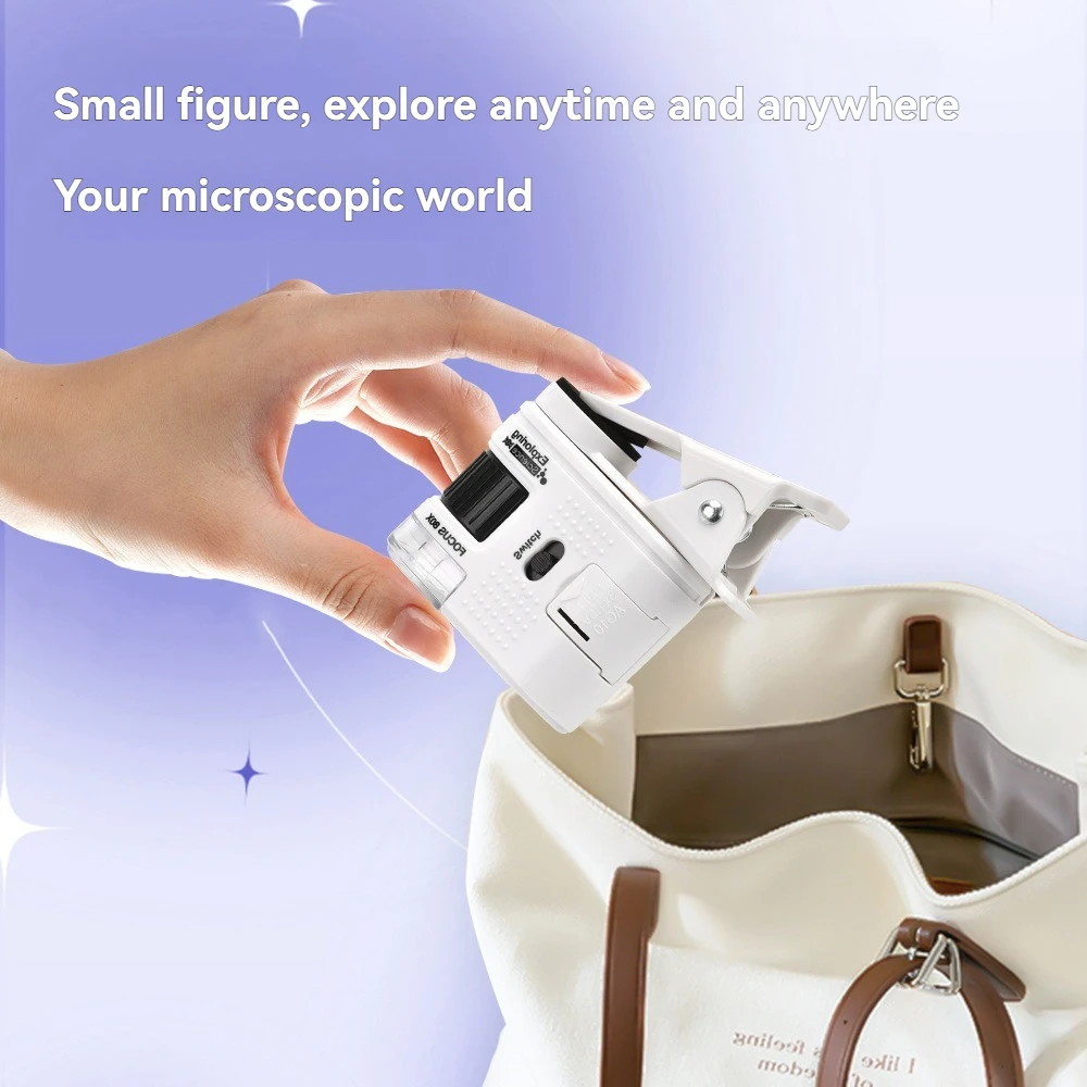 

Children's Handheld Microscope with Phone Clip – Portable Science Learning Tool for Kids, Perfect for STEM Projects, School