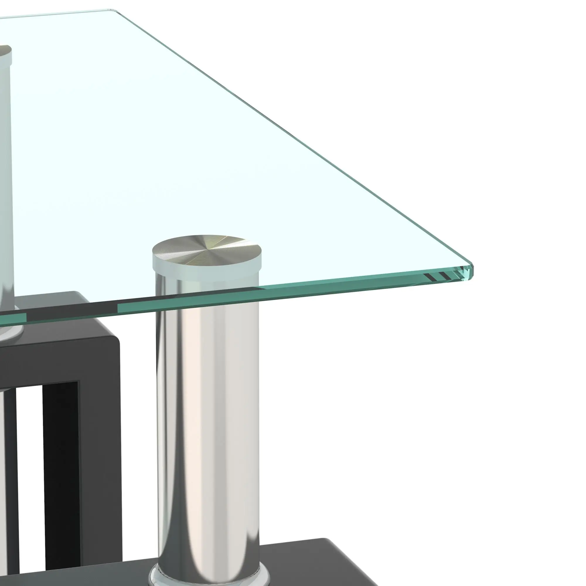 Set of 2, Modern Tempered Glass Tea Table Coffee Table End Table, Square Table for Living Room, Café Tables