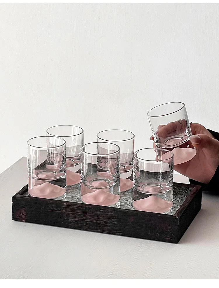 الوردي جبل الزجاج الأبيض كأس النبيذ مجموعة المنزل برواري كوب واحد ضوء الفاخرة الراقية كوب الخمور الصغيرة كوب الخمور القوي #2
