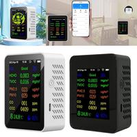 AED7-12 In 1 Air Quality Monitor CO2 Monitor With Time/ Date Display WIFI PM2.5 PM10 CO CO2 TVOC HCHO AQI Tester