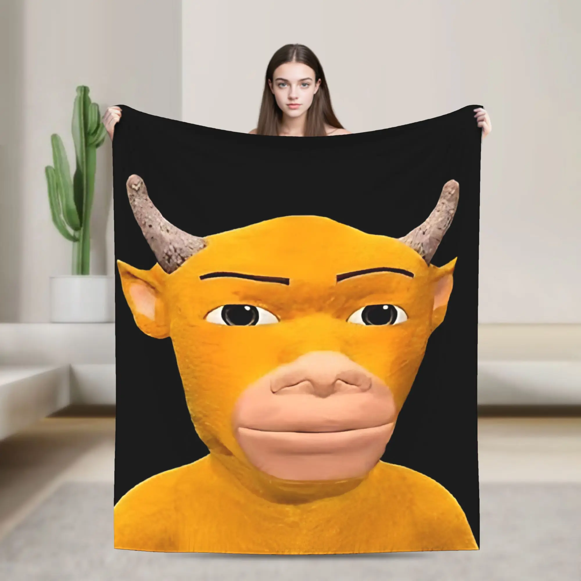 Niu Lai Mother Cow Portrait Cut out From Chinese Blankets Super Warm Plush Throw Blanket Bedroom Flannel Bedspread Bed Cover