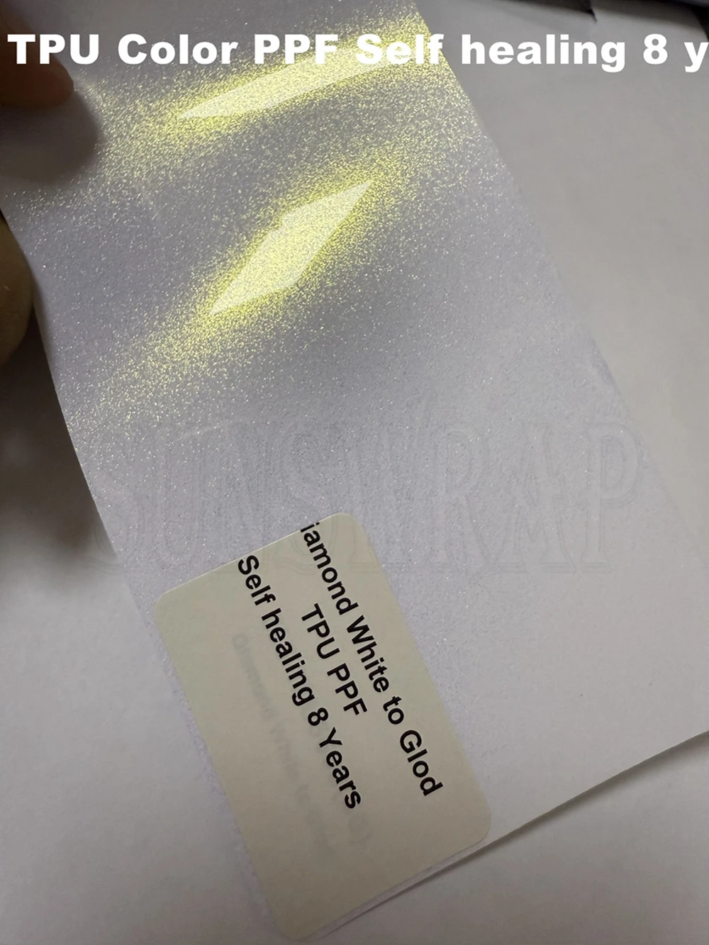 White to Gold Sparkle TPU PPF - Paint Protection Film Roll 1.52X15M review and price