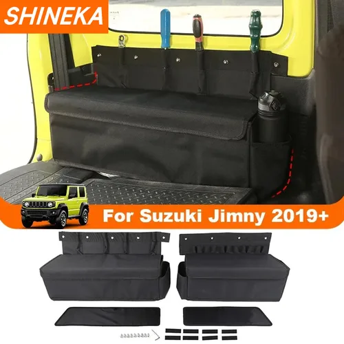 SHINEKA-Bolsa de almacenamiento lateral plegable para maletero trasero, caja organizadora, accesorios multifuncionales para Suzuki Jimny 2019 2020 2021 2022 2023
