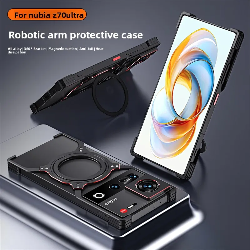 

Case For Nubia Z80 Ultra Metal Magnetic Bracket Ring Aluminum Alloy Cover For Nubia Z70 Ultra z60 Ultra Shockproof Bumper Funda