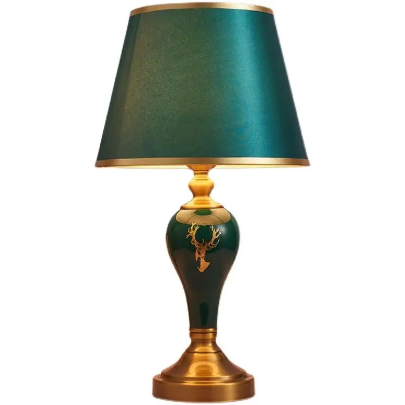 

American ceramic table lamp bedroom bedside lamp light luxury warm retro