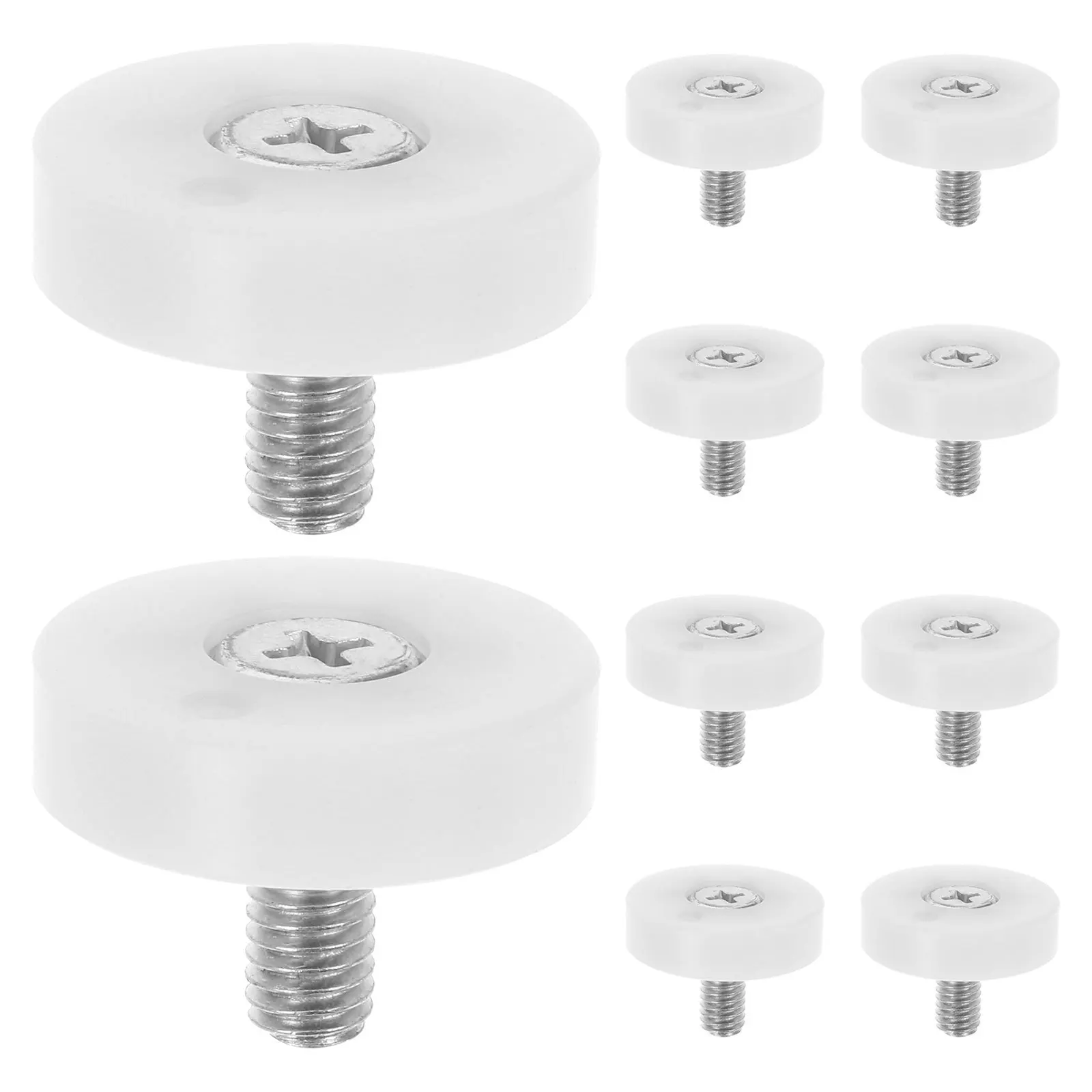 

10Pcs M6 25mm White Nylon Drawer Pulley Replacement Sliding Guide Pulley Cabinet Parts Hardware for DIY Furniture Smooth Quiet