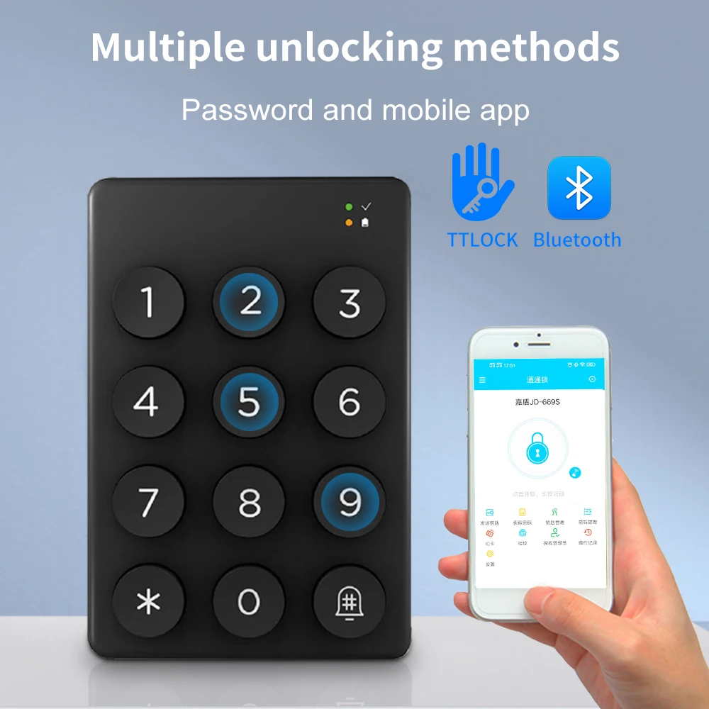 Teclado Digital inalámbrico TTLOCK para Control de acceso, funciona con aplicación ttlock sin cables, dispositivos inteligentes Bluetooth, abridor de huellas dactilares