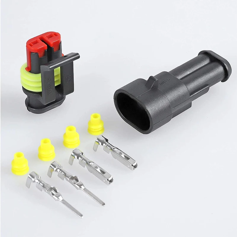 10 قطعة 2 دبوس موصل مقاوم للمياه 20-16 AWG سلك السيارات الكهربائية موصل 1.5 مللي متر سلسلة محطات الذكور الإناث للسيارة