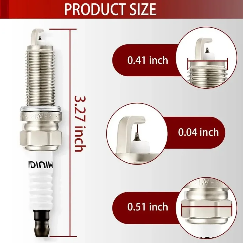 

4 Pcs DILZKAR6A11 22401-JA01B Iridium Spark Plugs Fit For Nissan Altima Sentra Rogue Cube