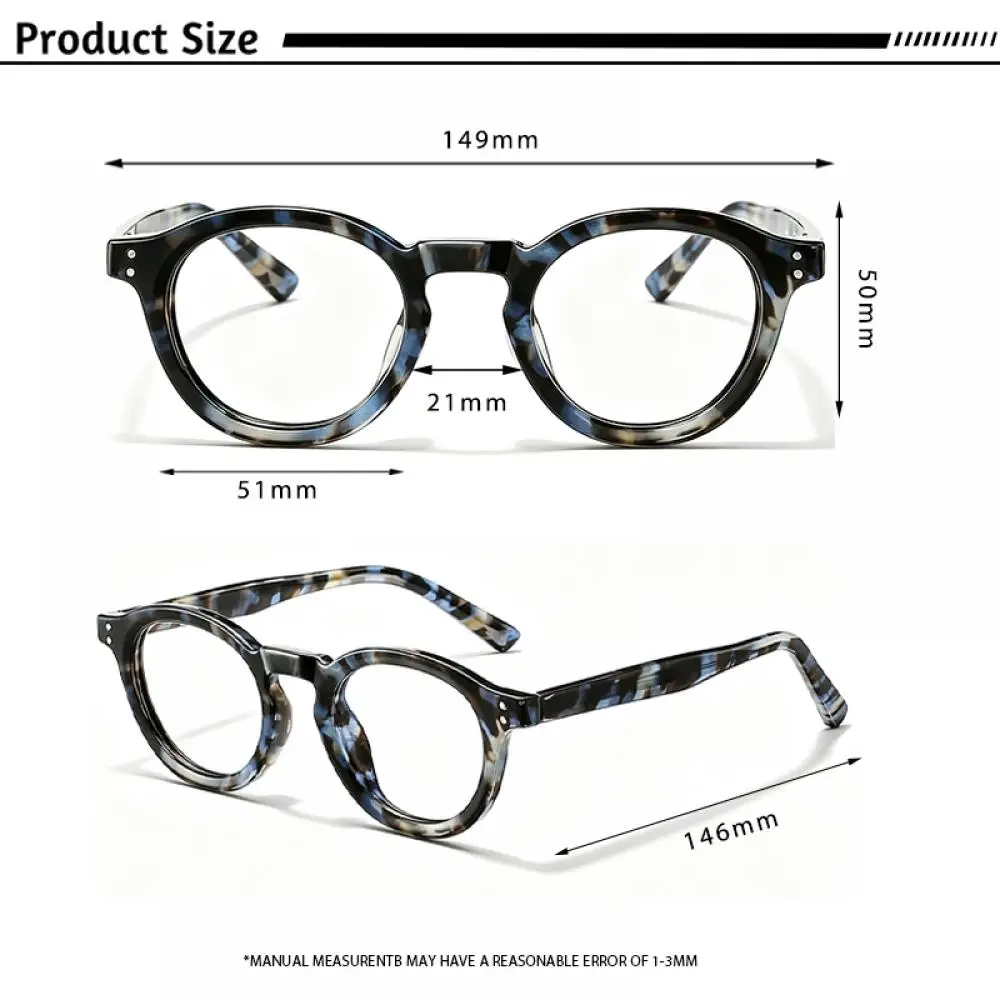 CATERSIDE Modische Herren-Anti-Blaulicht-Brille, Tr-90, runder Rahmen, flache Lichtbrille, Damen-Computer-Lese-Schutzbrille – Detail 2