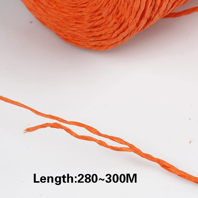 280M/Roll Natural Raffia Straw Yarn Raffia Paper Knitting Material Cushion Baskets Hat HandBag Colrful DIY Crochet Supplies