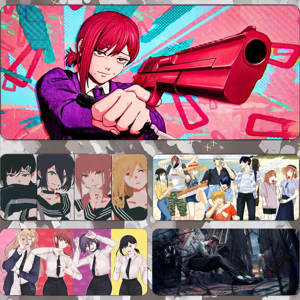 Chainsaw Man Mouse Pad Gamer Keyboard Mat Pads Gaming Desk Protector Laptops Large Mousepad Cartoon Deskmat