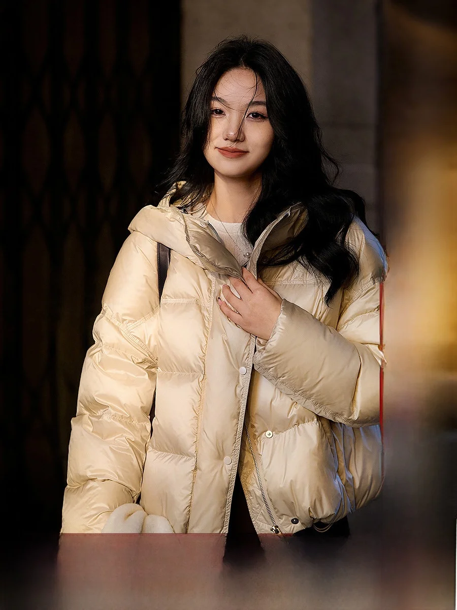 

Женская зимняя новая утепленная куртка-пуховик с капюшоном, 95% гусиный пух, для повседневной носки, очень теплая